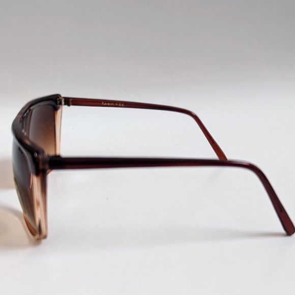 NWT Vintage 80's Plastic Lady Fashion Sunglasses (2 Tone Crystal BRN) - Picture 2 of 6